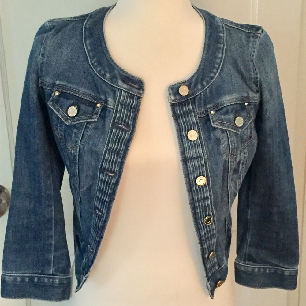 WHBM EUC Jean Jacket 1/4 sleeves size 0